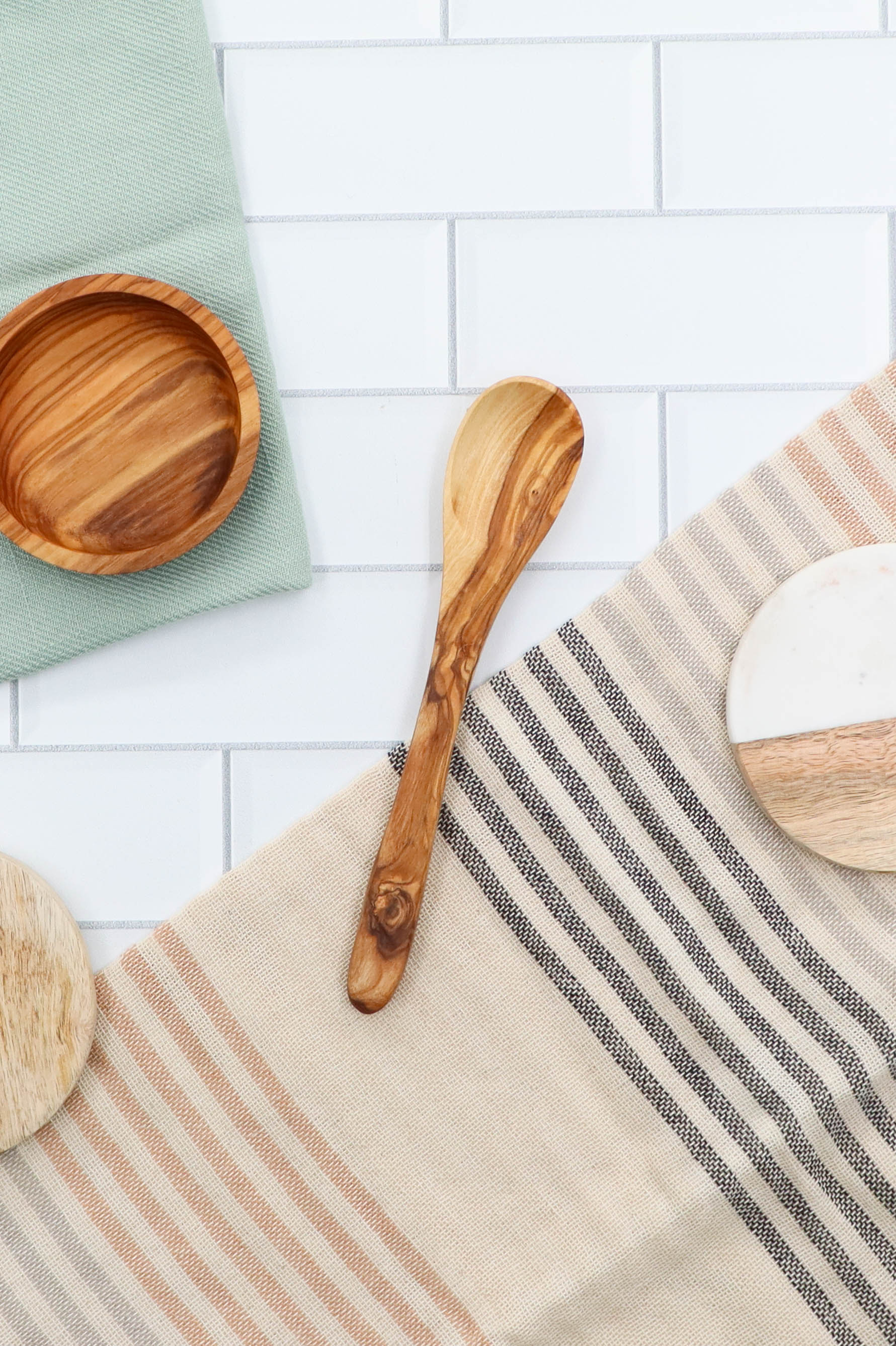 8" OLIVE WOOD TASTING SPOON