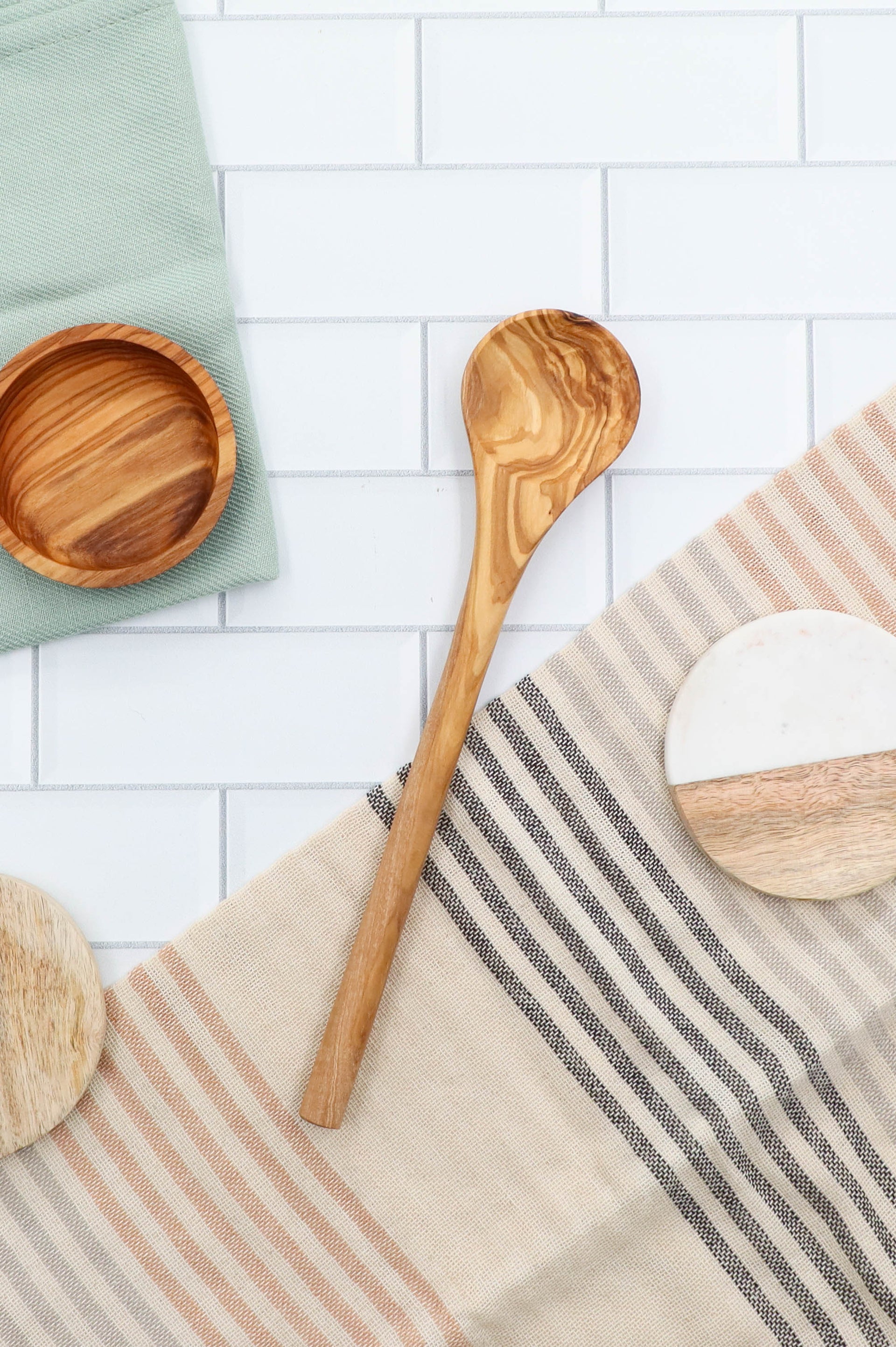 12" OLIVE WOOD WOODEN SPOON