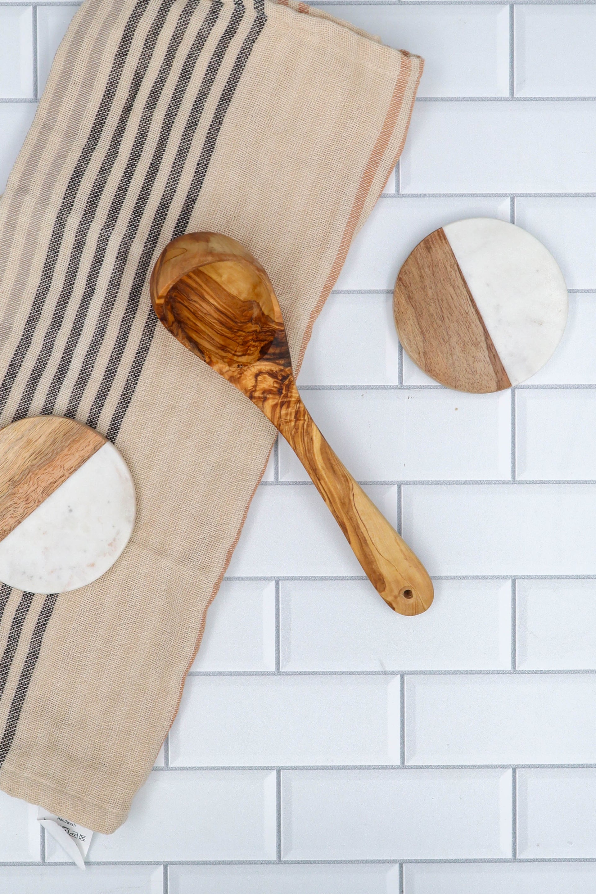 10" OLIVE WOOD LADLE