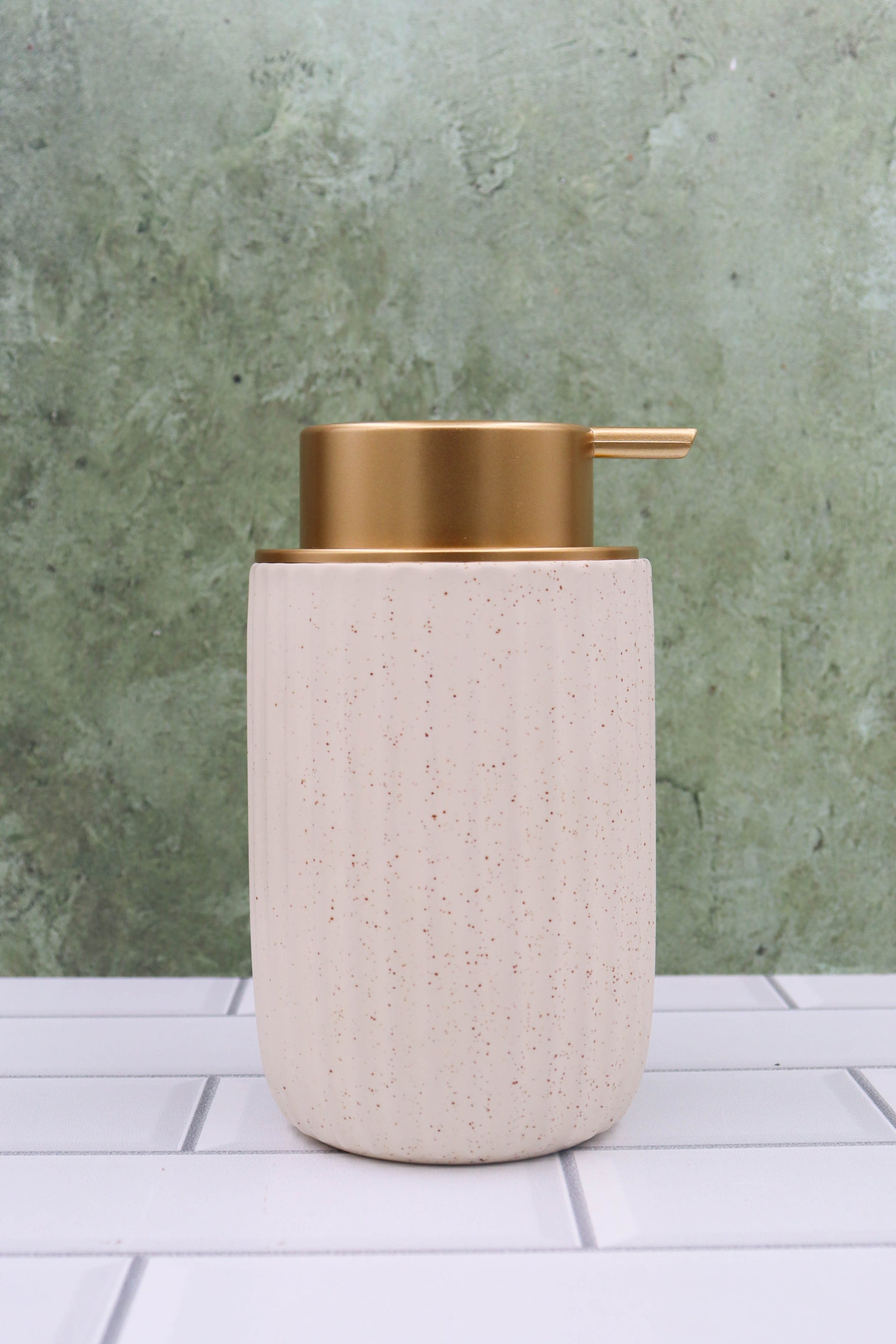Cream Speckled Ceramic Foaming Soap Dispenser