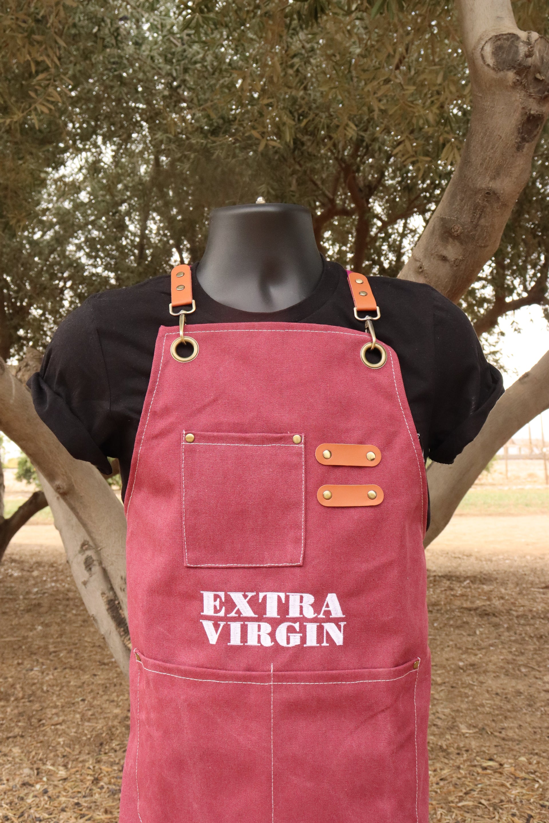 BURGUNDY EXTRA VIRGIN EMBROIDERED APRON