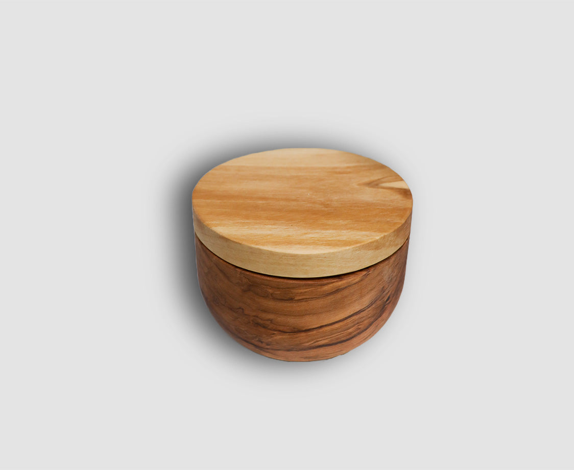 OLIVE WOOD SALT CELLAR