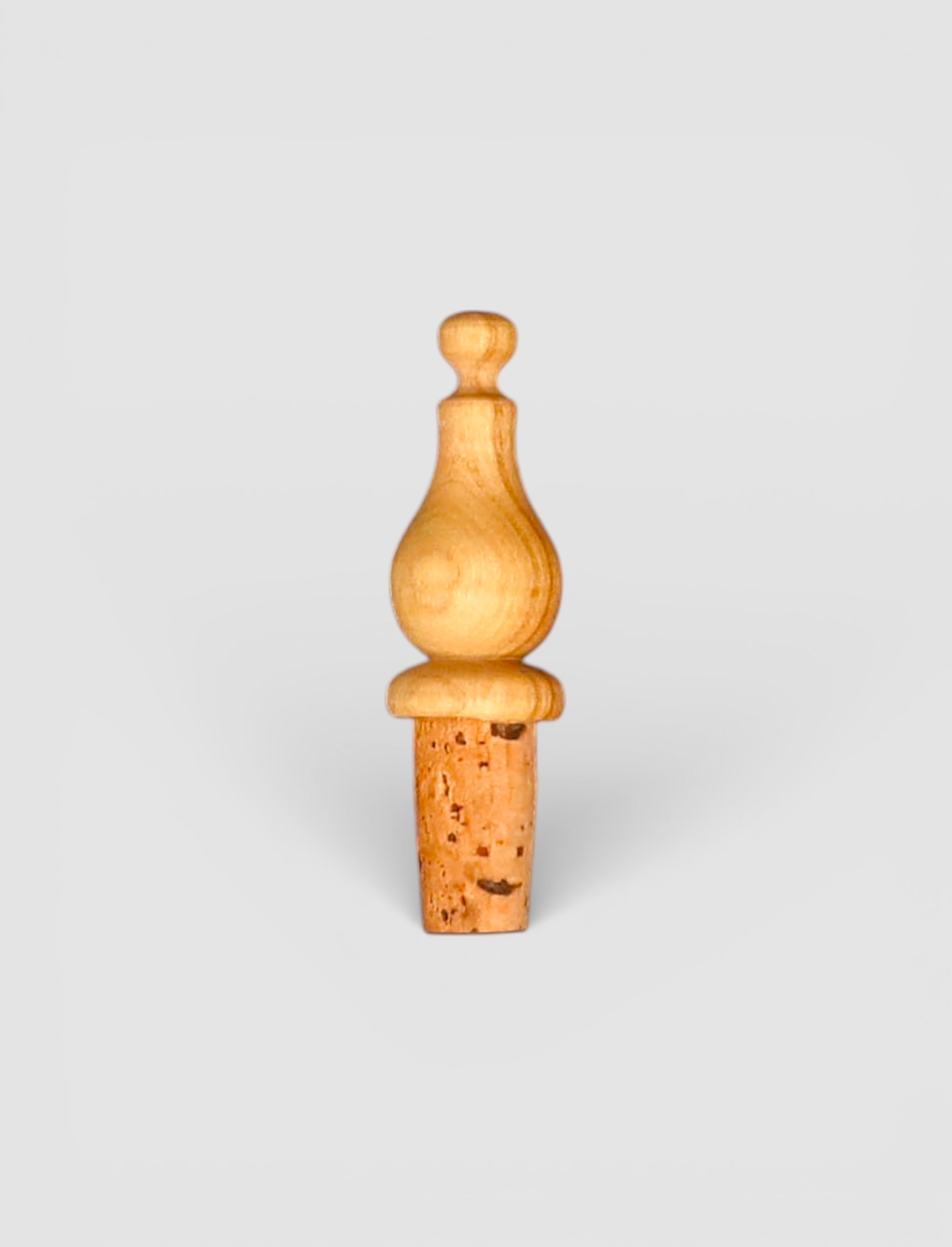 OLIVE WOOD BOTTLE STOPPER WITH CORK