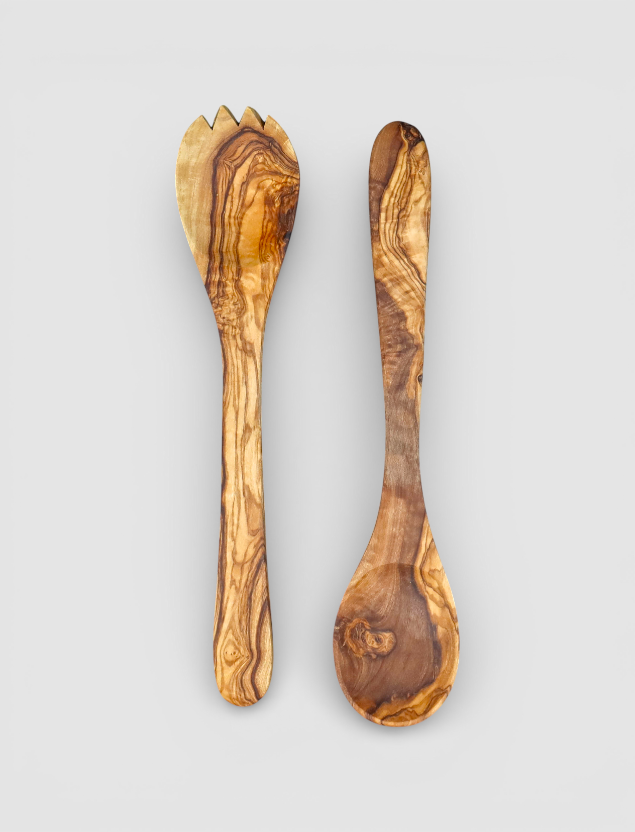 LARGE OLIVE WOOD SALAD SERVERS