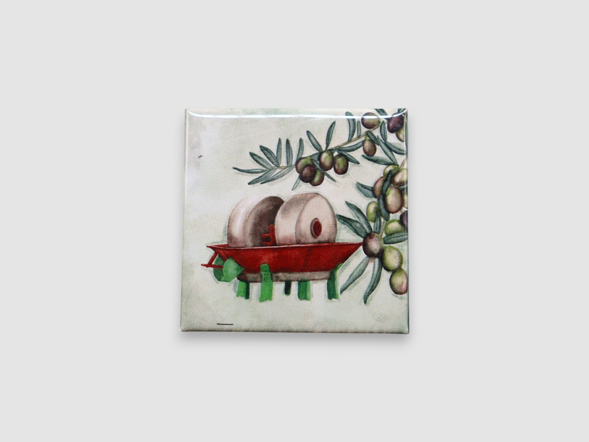 DOLCE VITA WATERCOLOR OLD STONE MILL AND OLIVE BRANCH MAGNET