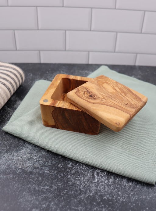 OLIVE WOOD SALT CELLAR