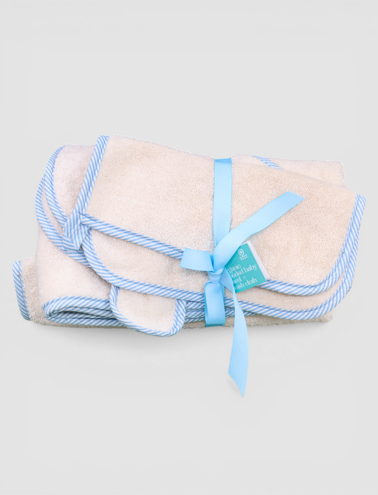 ORGANIC HOODED BABY TOWEL AND WASH CLOTH