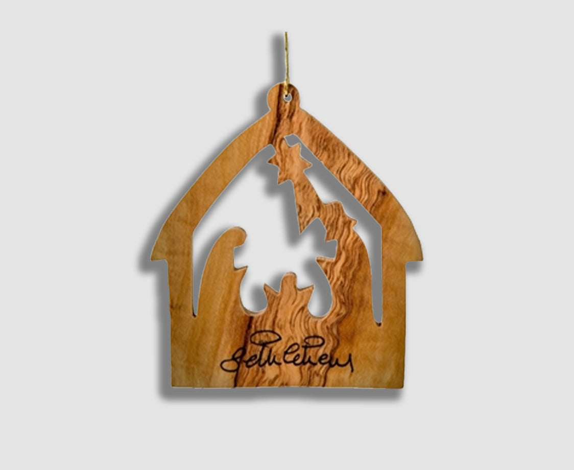 STABLE WITH NATIVITY ORNAMENT